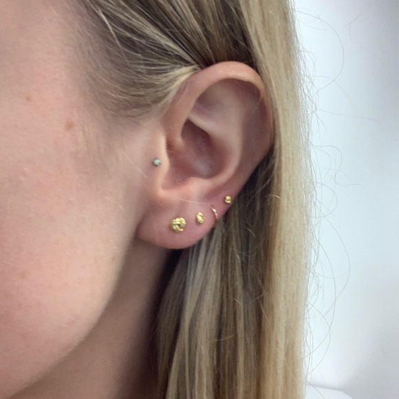 marley and me Jewelry - Marley and me s925 sterling silver plated gold love knot stud set- 3 pairs